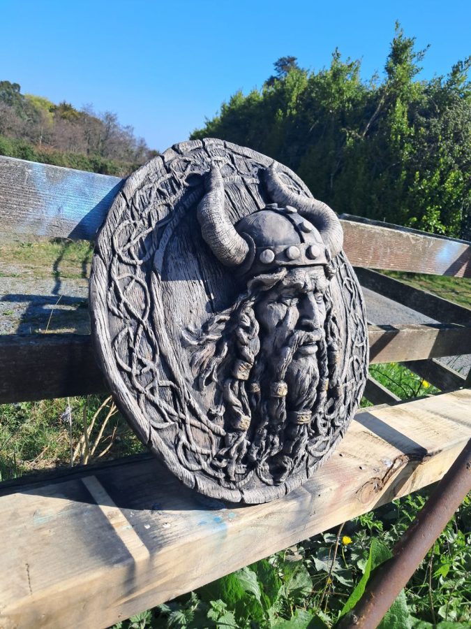 Norse warrior medallion, stone finish