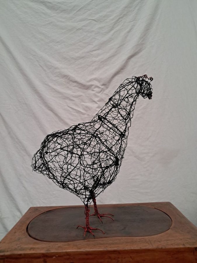 Hen wire sculpture